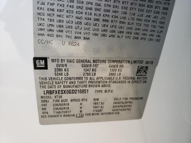 2016 BUICK ENVISION P LRBFXESX0GD216851