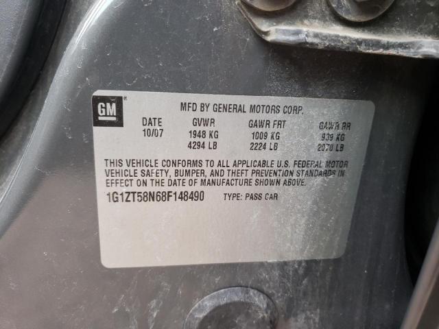 1G1ZT58N68F148490 Chevrolet Malibu Lt 2008. Фото: 9