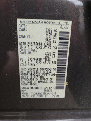 2017 NISSAN MURANO S 5N1AZ2MH9HN132075