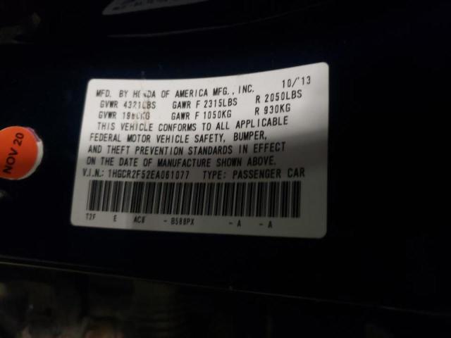 1HGCR2F52EA061077 Honda Accord Spo 2014. Фото: 9