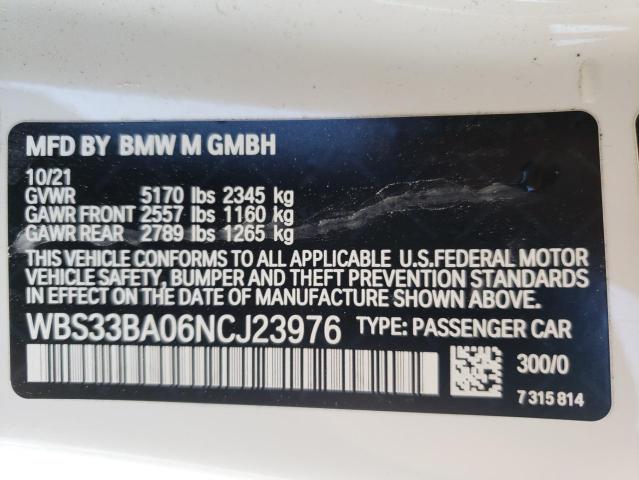 2022 BMW M4 COMPETI WBS33BA06NCJ23976