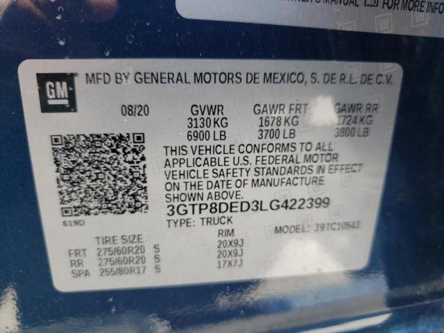 3GTP8DED3LG422399 Gmc Sierra C15 2020. Фото: 9