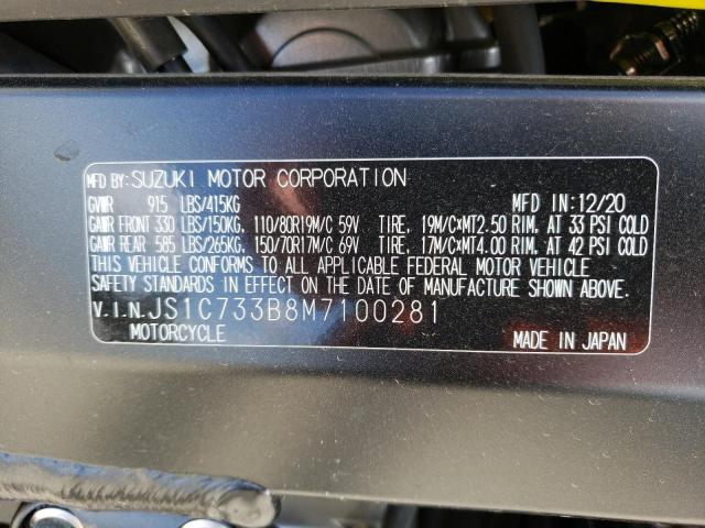 2021 SUZUKI DL650 JS1C733B8M7100281