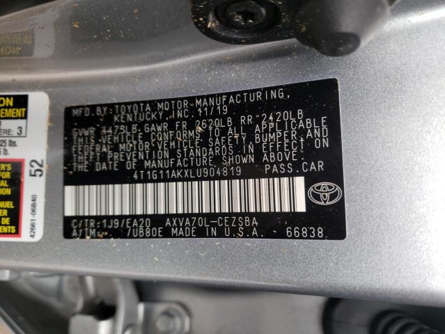 4T1G11AKXLU904819 Toyota Camry Se 2020. Фото: 9