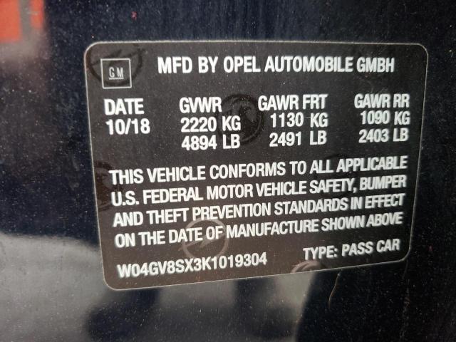 2019 BUICK REGAL TOUR W04GV8SX3K1019304