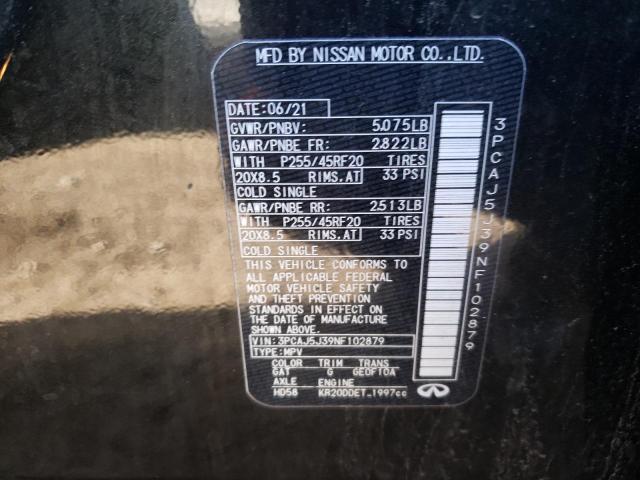 2022 INFINITI QX55 LUXE 3PCAJ5J39NF102879