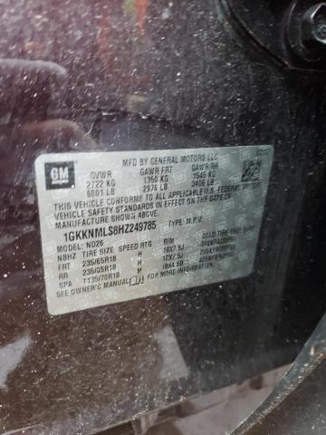 1GKKNMLS8HZ249785 Gmc Acadia Slt 2017. Фото: 9