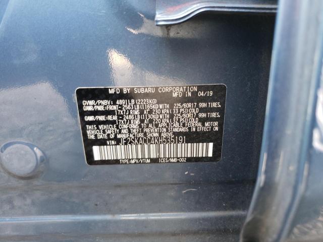 2019 SUBARU FORESTER JF2SKACC4KH535191