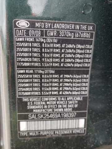 SALSK25469A198397 Land Rover Range Rove 2009. Фото: 9
