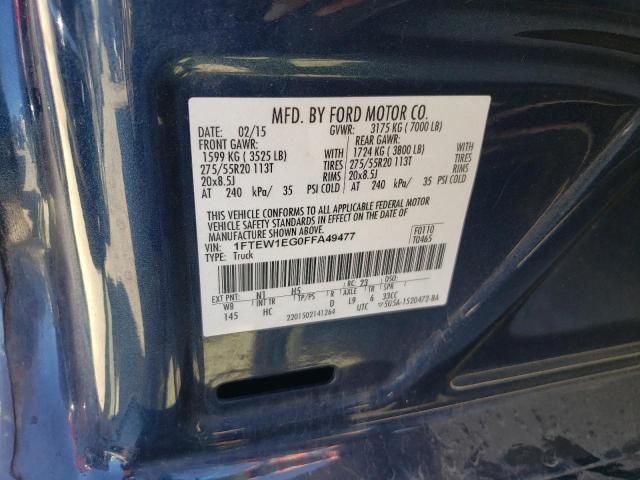 2015 FORD F150 SUPER 1FTEW1EG0FFA49477