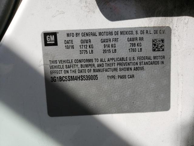2017 CHEVROLET CRUZE LS 3G1BC5SM4HS539005