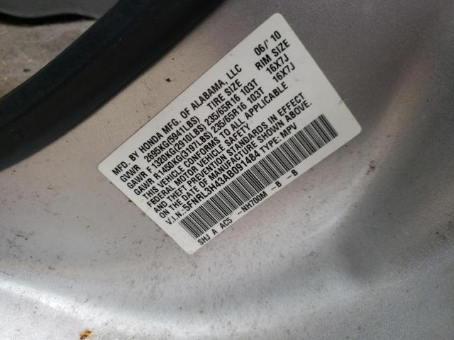 5FNRL3H43AB091484 Honda Odyssey Ex 2010. Фото: 9