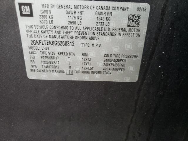 2016 GMC TERRAIN 2GKFLTEK8G6260312