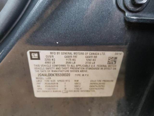 2GNALDEK7E6308320 Chevrolet Equinox Lt 2014. Фото: 9