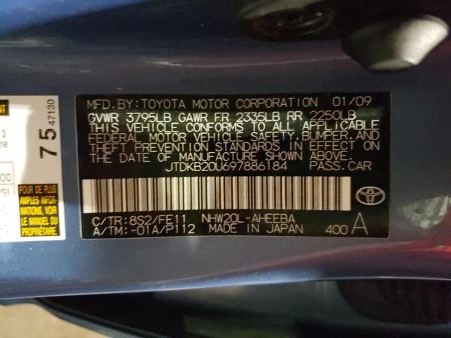 JTDKB20U697886184 Toyota Prius 2009. Фото: 9
