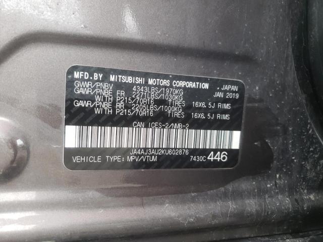 2019 MITSUBISHI RVR SE JA4AJ3AU2KU602876