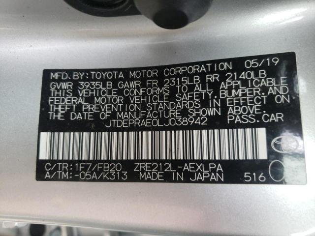 2020 TOYOTA COROLLA LE JTDEPRAE0LJ038942
