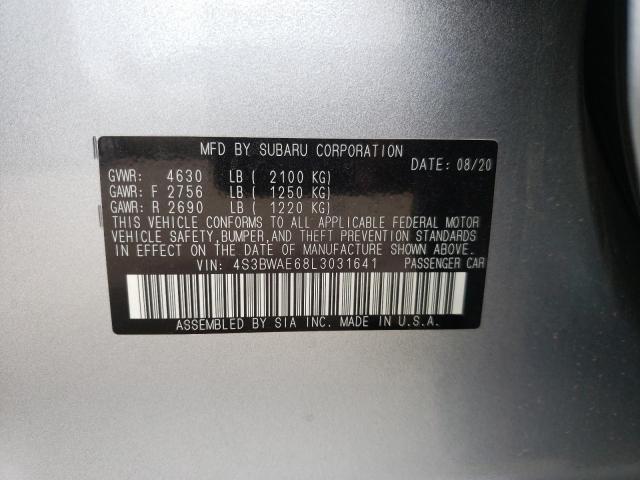 2020 SUBARU LEGACY PRE 4S3BWAE68L3031641