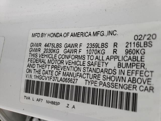 1HGCV1F37LA065627 Honda Accord Spo 2020. Фото: 9