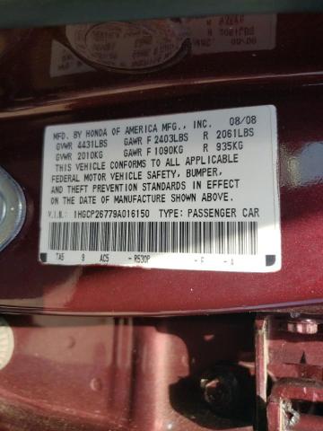 1HGCP26779A016150 Honda Accord Ex 2009. Фото: 9