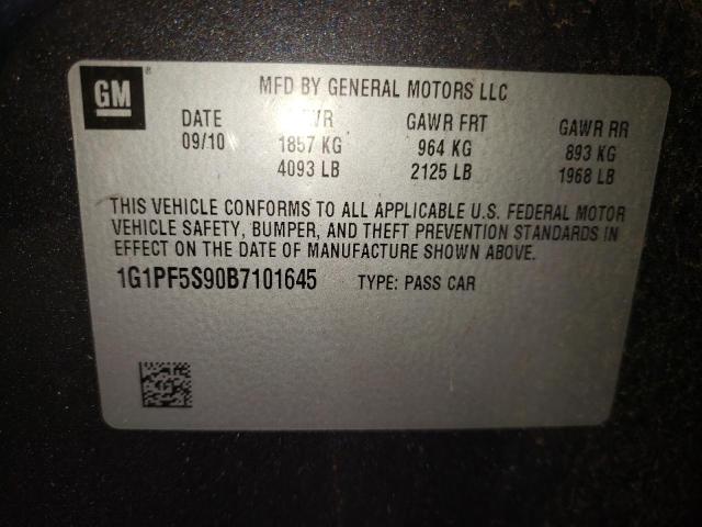1G1PF5S90B7101645 Chevrolet Cruze Lt 2011. Фото: 9