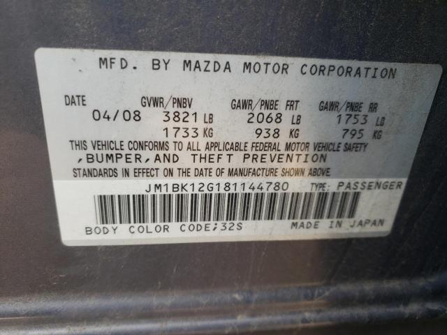 JM1BK12G181144780 Mazda 3 I 2008. Фото: 9