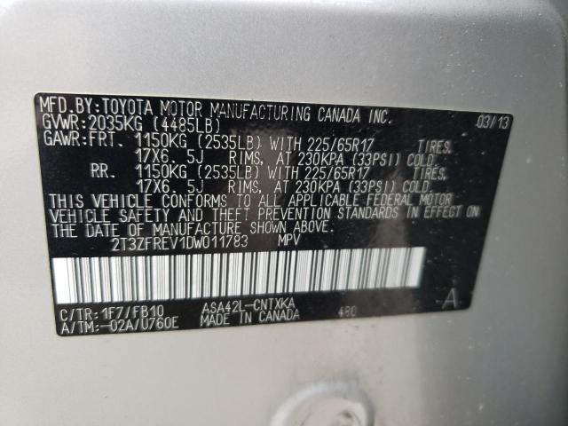 2T3ZFREV1DW011783 Toyota Rav4 Le 2013. Фото: 9