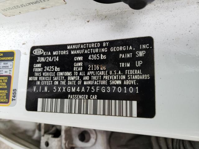 5XXGM4A75FG370101 Kia Optima Lx 2015. Фото: 9
