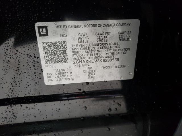 2019 CHEVROLET EQUINOX LT 2GNAXKEV3K6230536