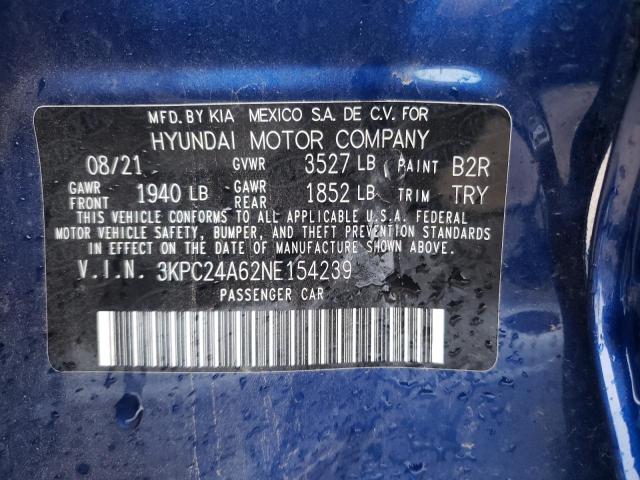2022 HYUNDAI ACCENT SE 3KPC24A62NE154239