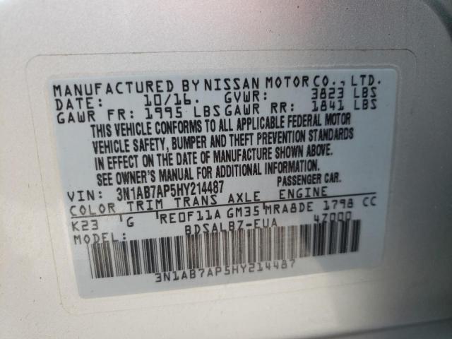 2017 NISSAN SENTRA S/S 3N1AB7AP5HY214487
