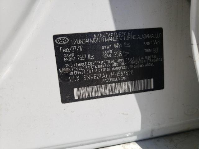 2017 HYUNDAI SONATA SE 5NPE24AF2HH567898