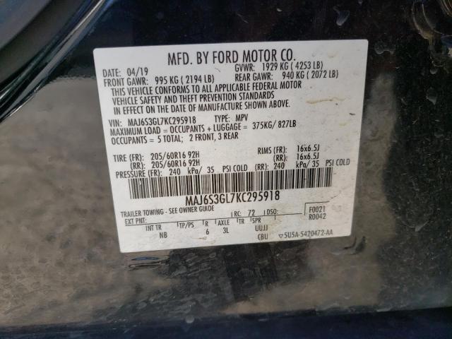 2019 FORD ECOSPORT S MAJ6S3GL7KC295918