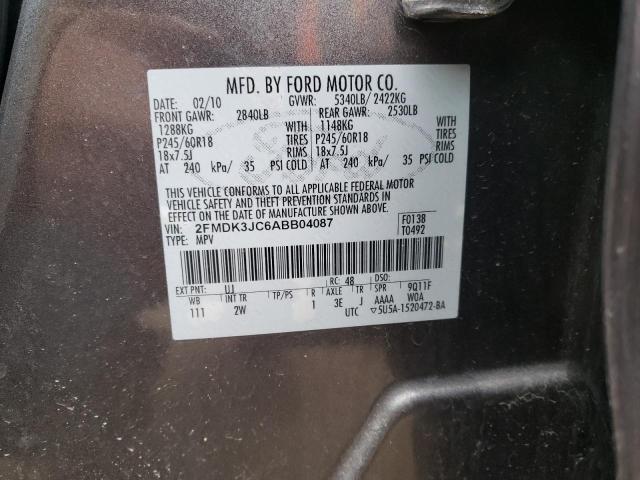 2FMDK3JC6ABB04087 Ford Edge Sel 2010. Фото: 9