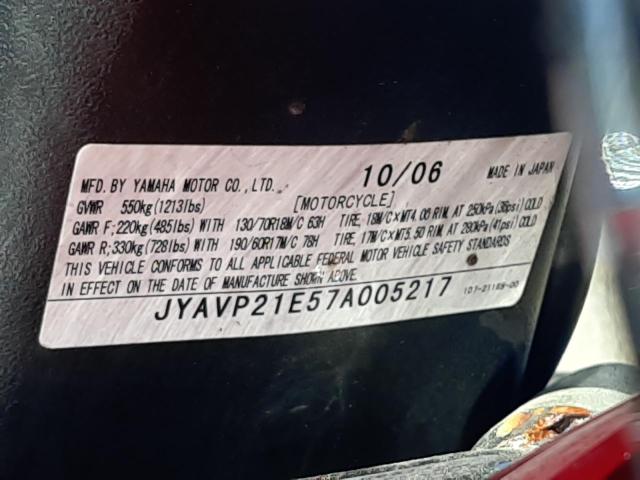2007 YAMAHA XV1900 A JYAVP21E57A005217
