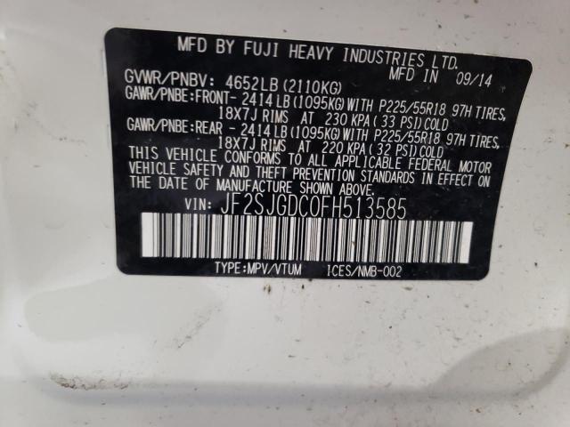 2015 SUBARU FORESTER 2 JF2SJGDC0FH513585