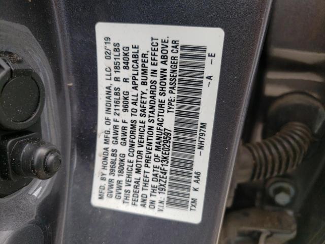 2019 HONDA INSIGHT LX 19XZE4F13KE029597
