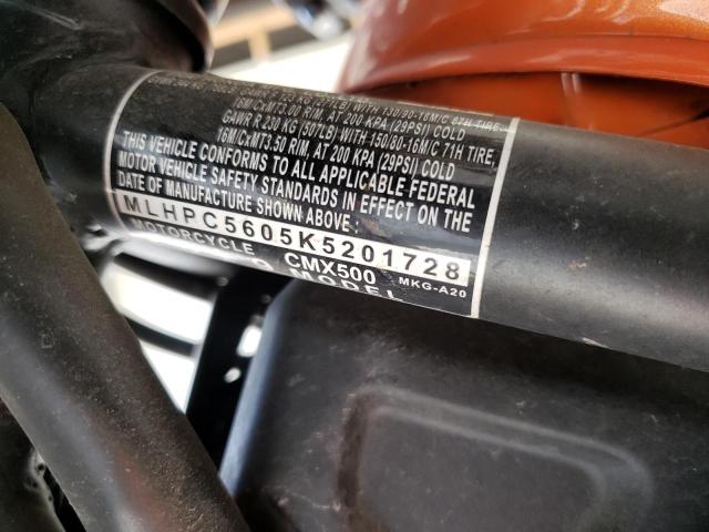 2019 HONDA CMX500 MLHPC5605K5201728