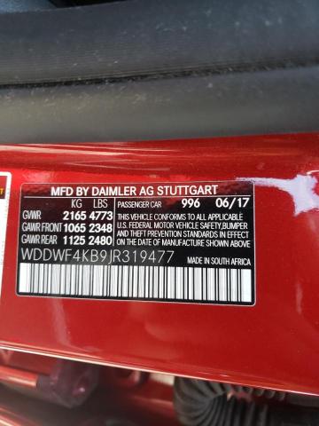 WDDWF4KB9JR319477 Mercedes-Benz C 300 4Mat 2018. Фото: 9