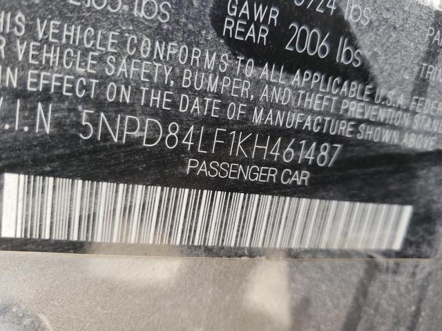 2019 HYUNDAI ELANTRA SE 5NPD84LF1KH461487