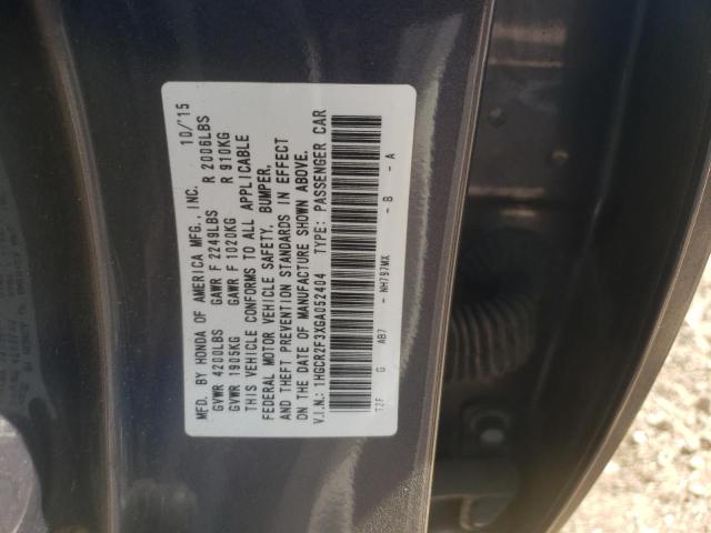 1HGCR2F3XGA052404 Honda Accord Lx 2016. Фото: 9