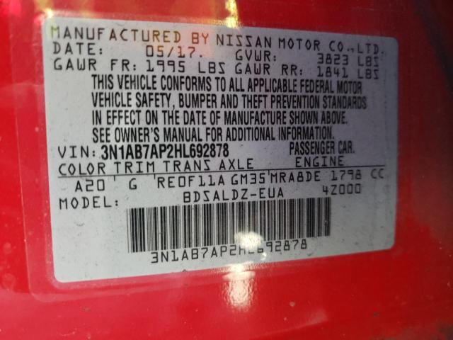 2017 NISSAN SENTRA S 3N1AB7AP2HL692878