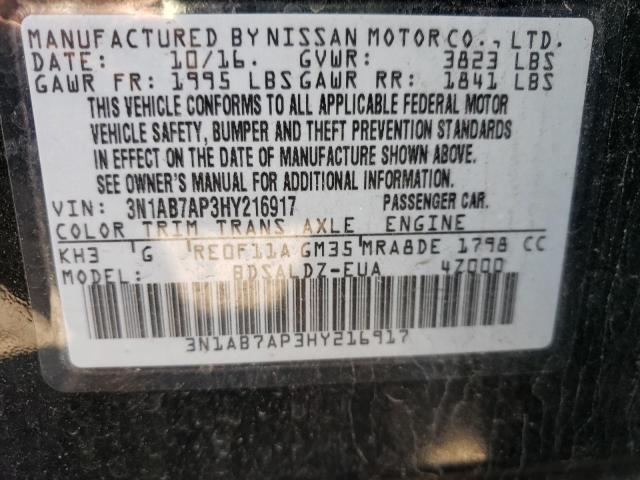 2017 NISSAN SENTRA S 3N1AB7AP3HY216917