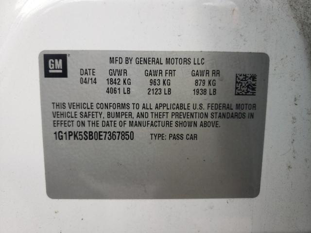 1G1PK5SB0E7367850 Chevrolet Cruze Lt 2014. Фото: 9