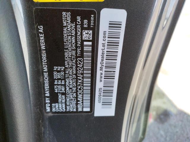 2019 BMW 430I WBA4W3C57KAF92423