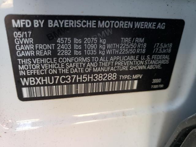 2017 BMW X1 WBXHU7C37H5H38288