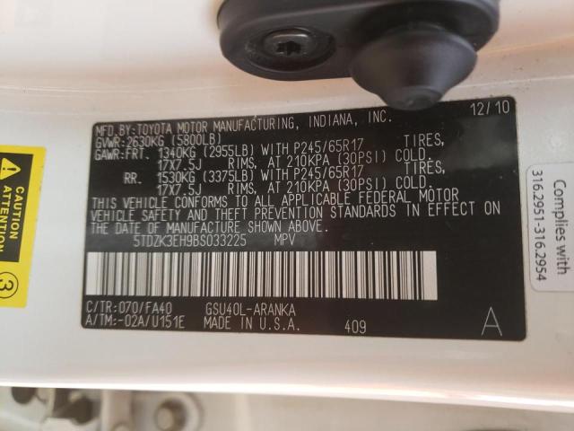5TDZK3EH9BS033225 Toyota Highlander 2011. Фото: 9