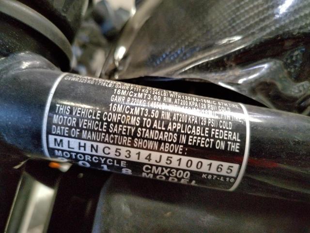 2018 HONDA CMX300 MLHNC5314J5100165