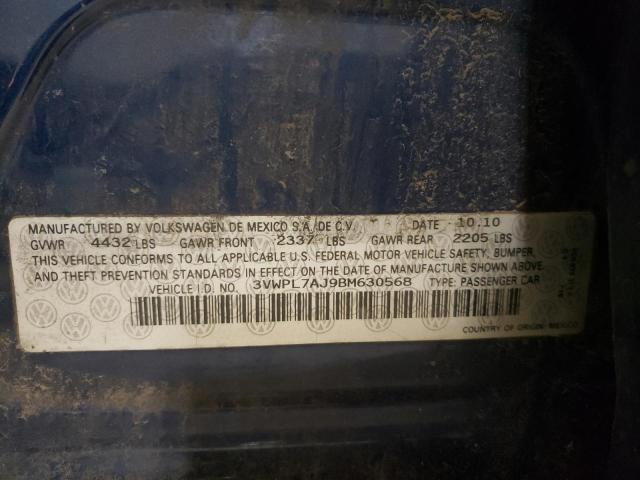 3VWPL7AJ9BM630568 Volkswagen Jetta Tdi 2011. Фото: 9
