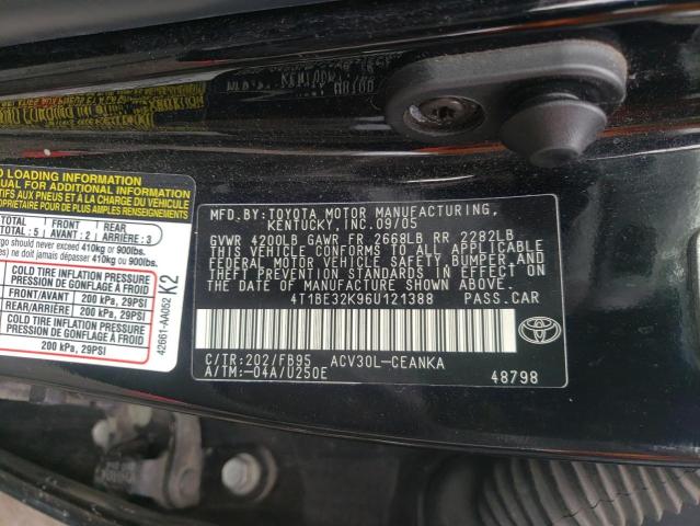 4T1BE32K96U121388 Toyota Camry 2006. Фото: 9